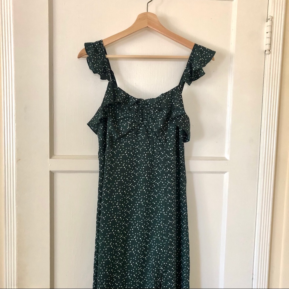 Green Polkadot Midi Dress